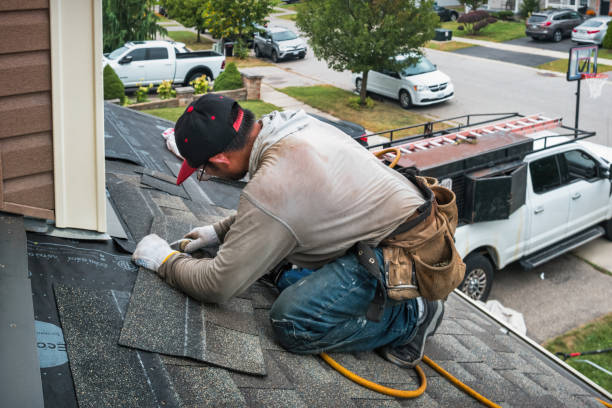 Professional Gutter Installation technician working in Allensville, PA